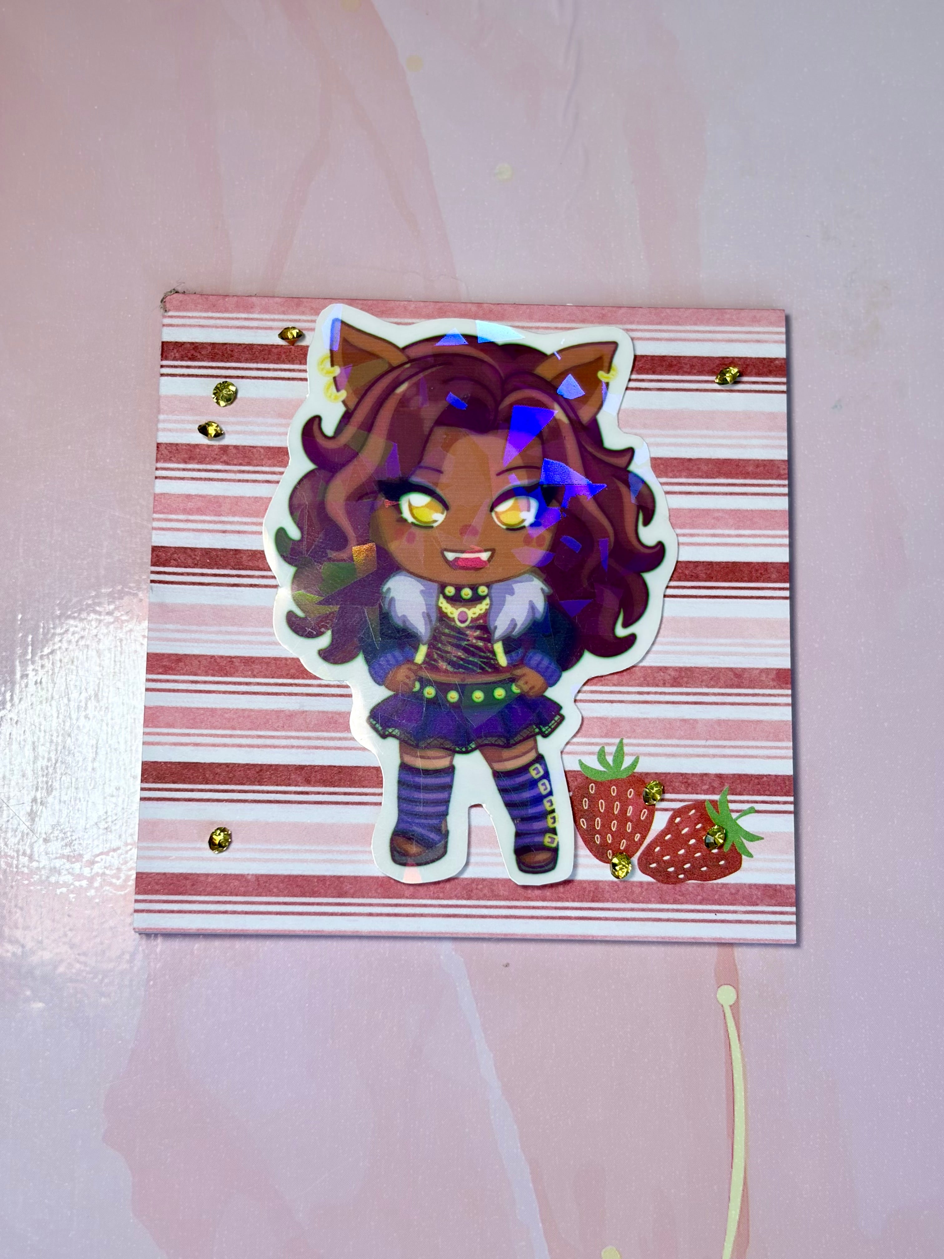 Sticker Clawdeen Monster High 💀🎀